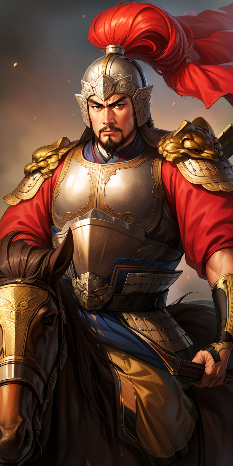 (4k,   best quality, highres:1.1), (masterpiece:1.1),   man, (Chinese male:1.2), middle-aged, warrior, detailed eyes, faci...